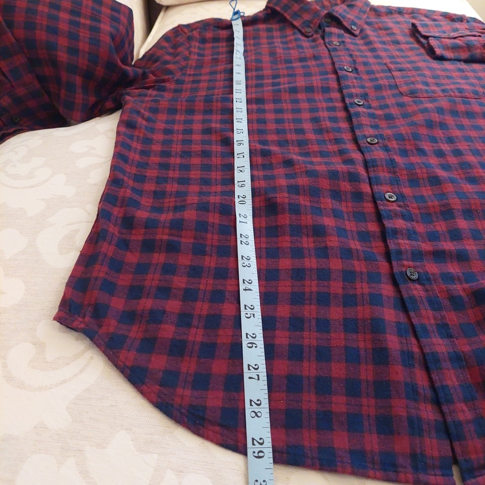 J. Crew Men's Button-Up Shirt Red/Blue Plaid Brushed Twill 100% Cotton Sz L NEW! - Picture 7 of 11
